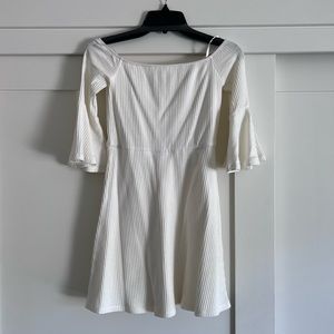 White off the shoulder skater dress